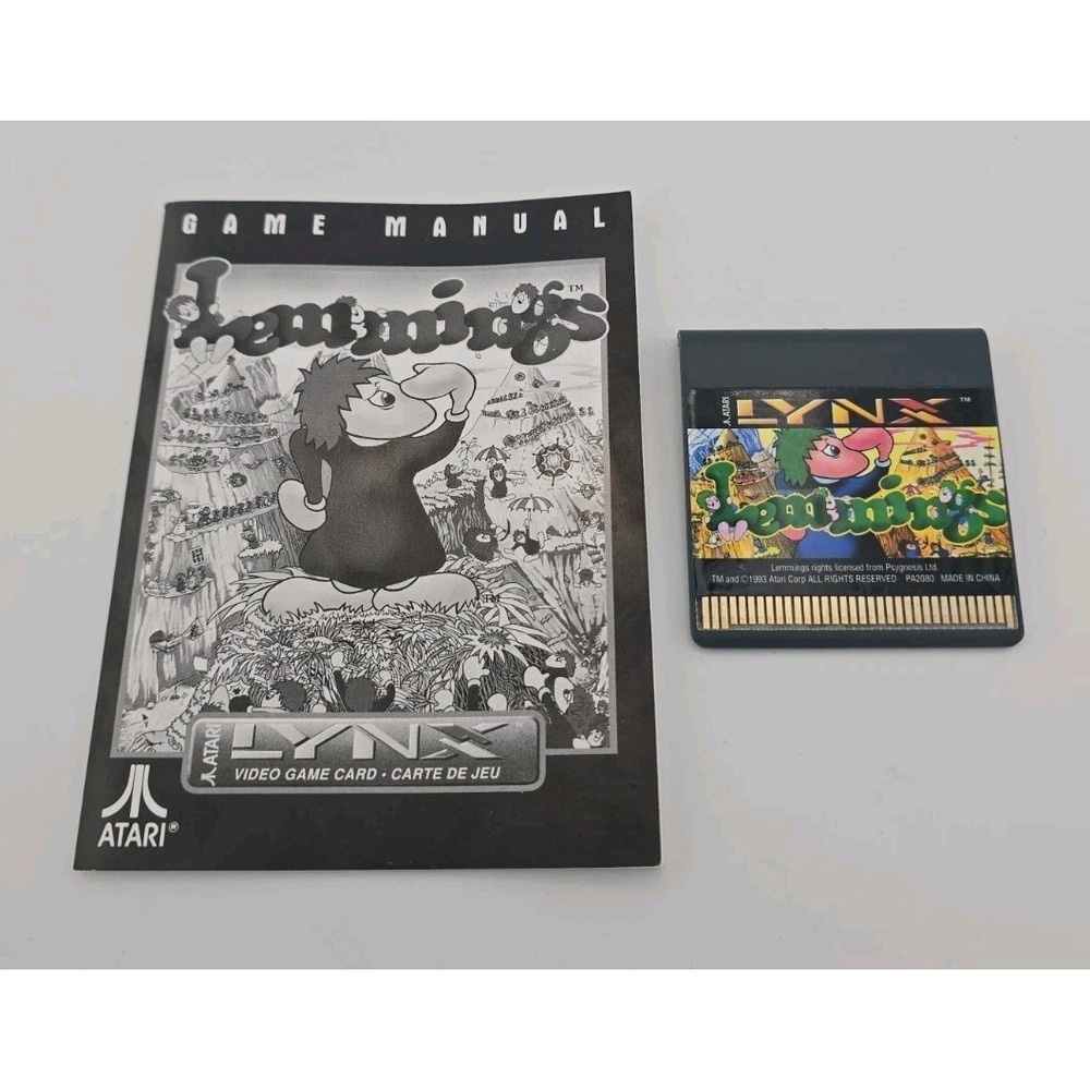 Very Rare Atari LYNX Lemmings + Manual / Booklet Both Original